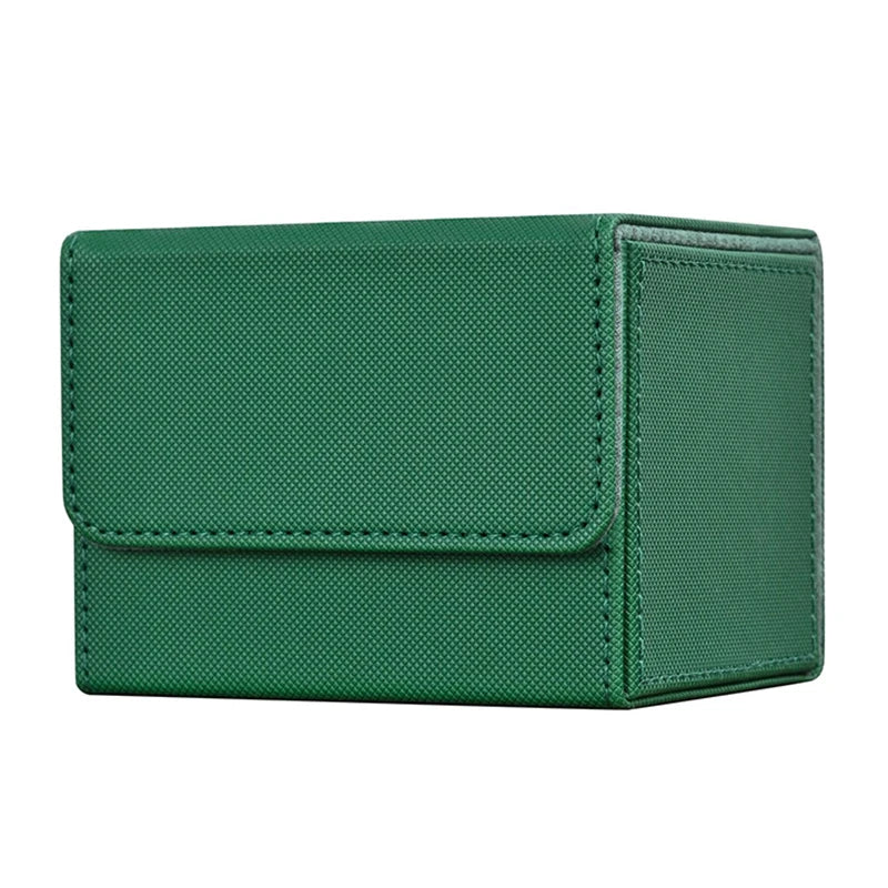 Card Deck Box, Card Storage Box holds 100+ single Sleeved Cards, PU Leather card box for TCG Cards and sports cards