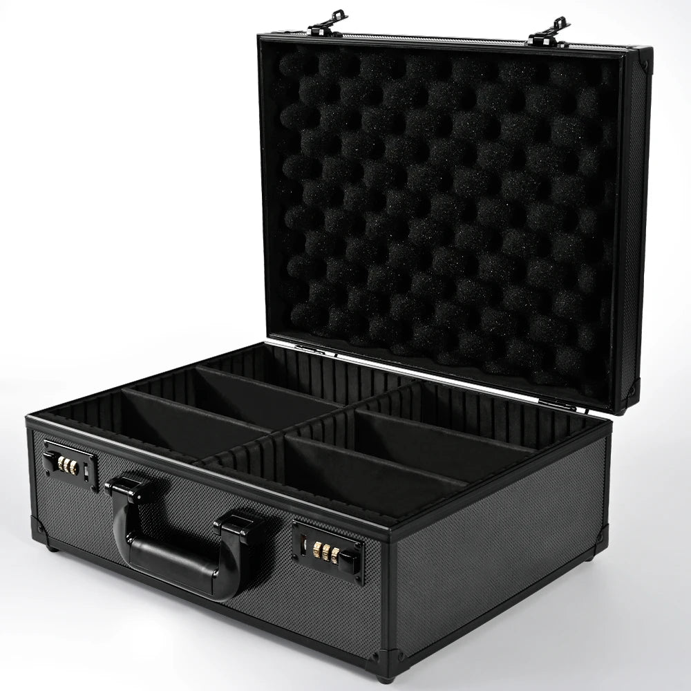 Trading Card  Storage Box with Combination Lock, Sports Card Case with Removable Dividers for Baseball Cards