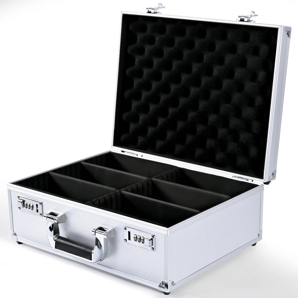 Trading Card  Storage Box with Combination Lock, Sports Card Case with Removable Dividers for Baseball Cards