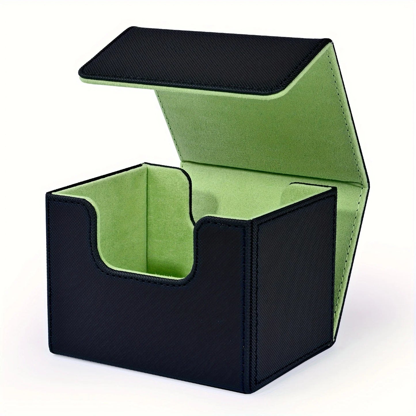 Card Deck Box, Card Storage Box holds 100+ single Sleeved Cards, PU Leather  card box for TCG Cards and sports cards