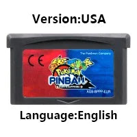 Pokemon Series GBA Game Cartridge 32 Bit Video Game Console Card Red Chapter Cursed Moemon FireRed Emerald for GBA NDS