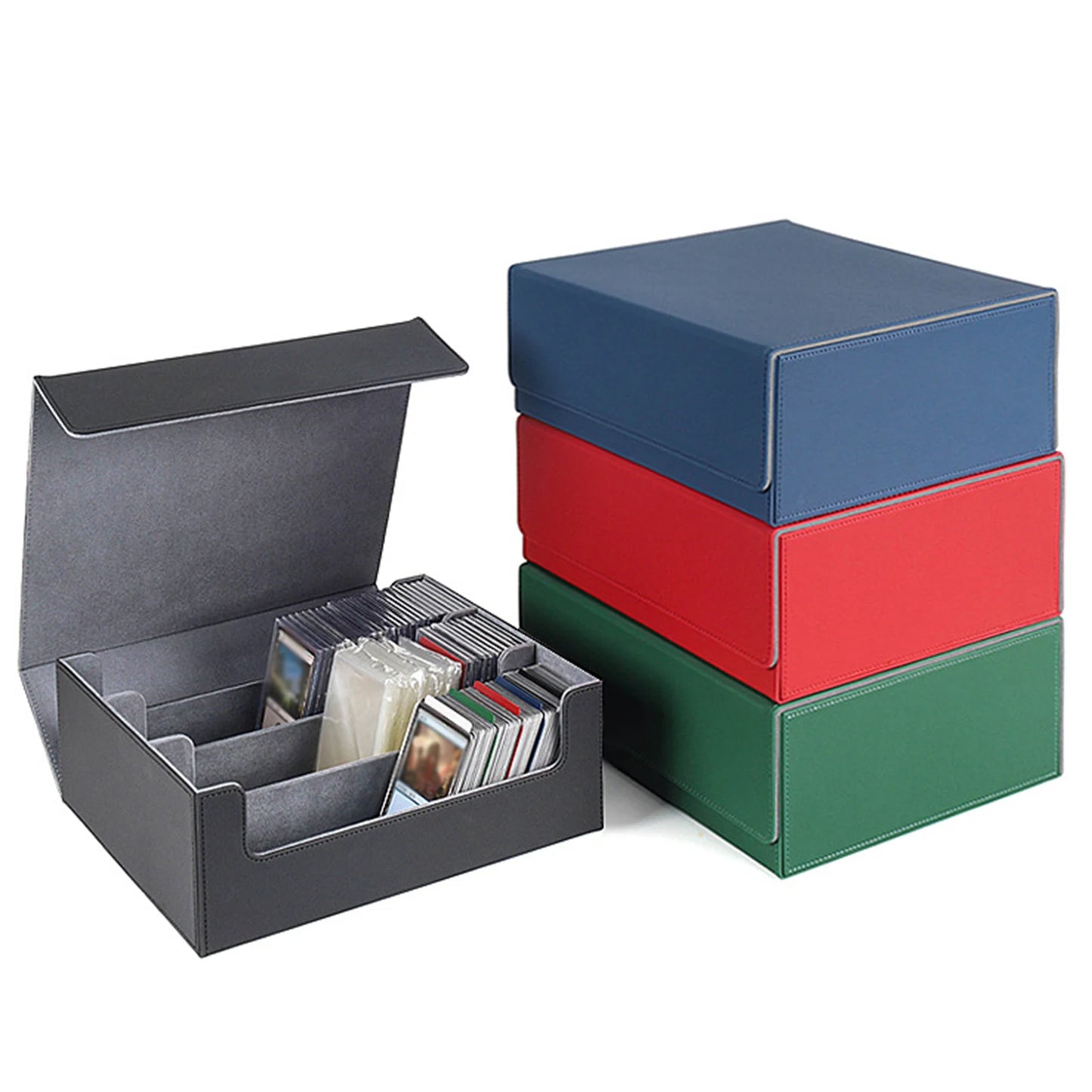 Trading Cards Storage Box 1800 Cards Capacity Durable Accessory Versatile PU Leather Cards Gathering Deck Box for Sport Cards
