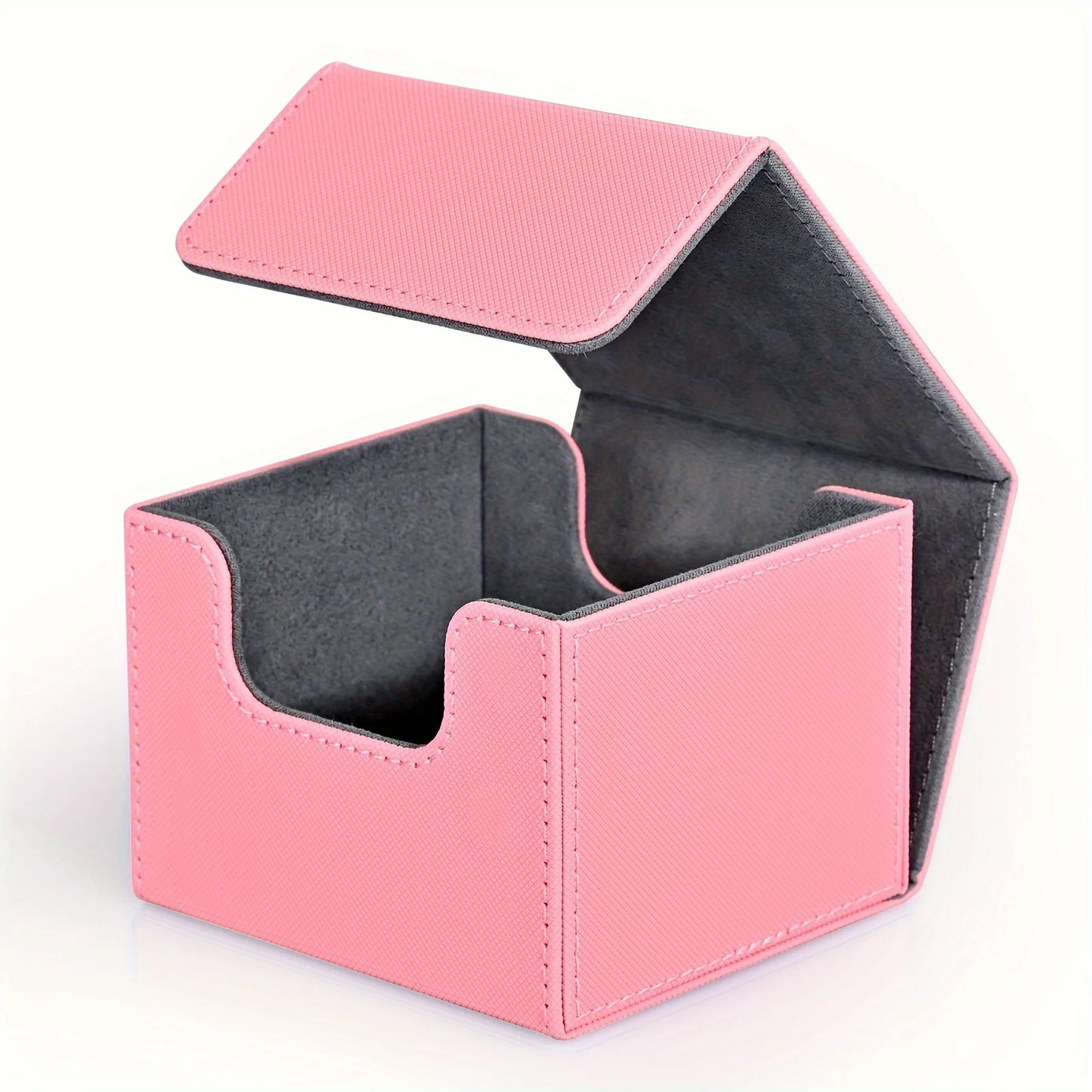 Card Deck Box, Card Storage Box holds 100+ single Sleeved Cards, PU Leather  card box for TCG Cards and sports cards