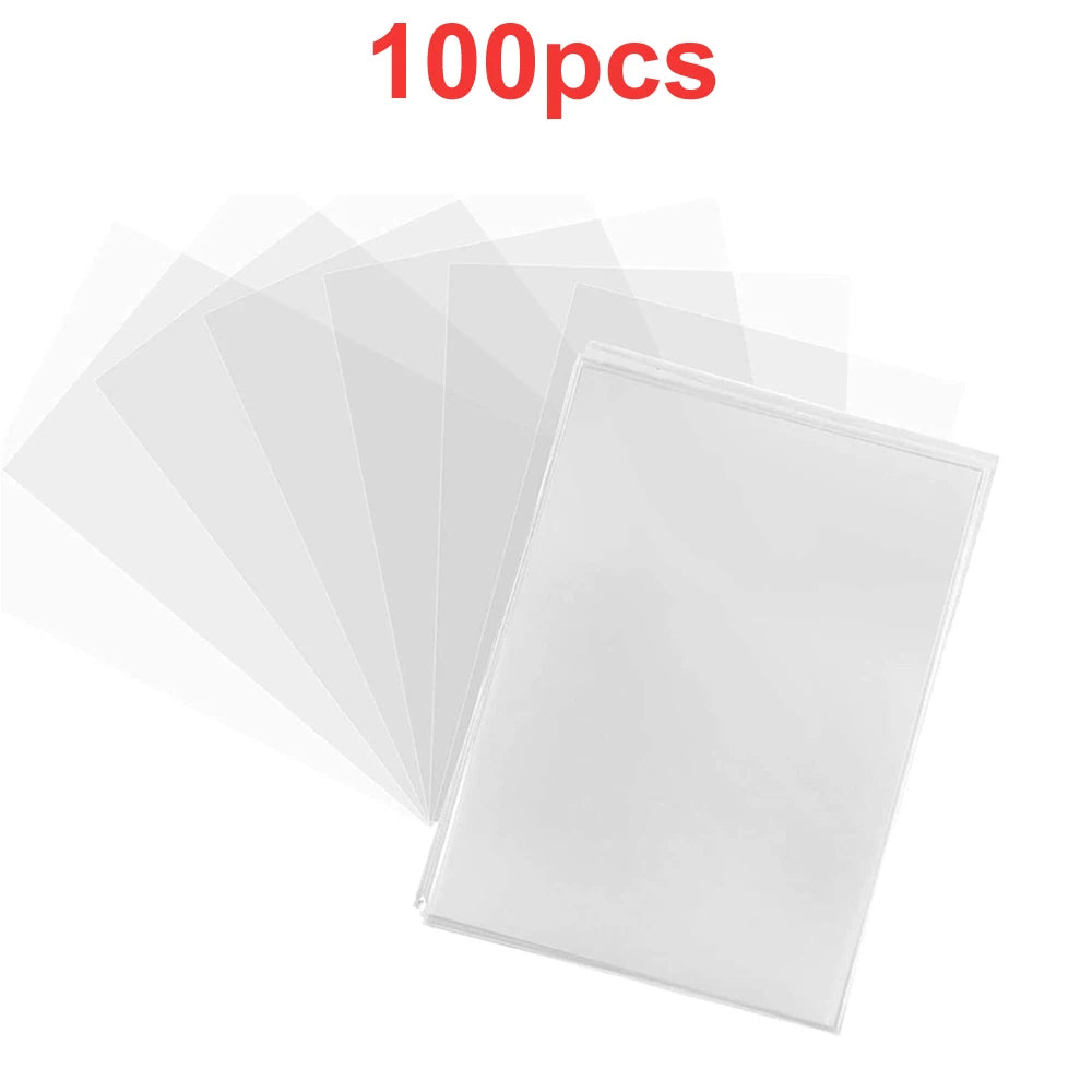 100-1000pcs Game Card Sleeves Holder Protector Sports Card Transparent ID Trading Cards For Kid Toy Gift Accessories 66 X 91mm