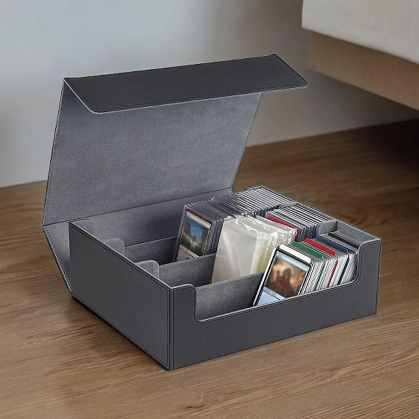 Trading Cards Storage Box 1800 Cards Capacity Durable Accessory Versatile PU Leather Cards Gathering Deck Box for Sport Cards