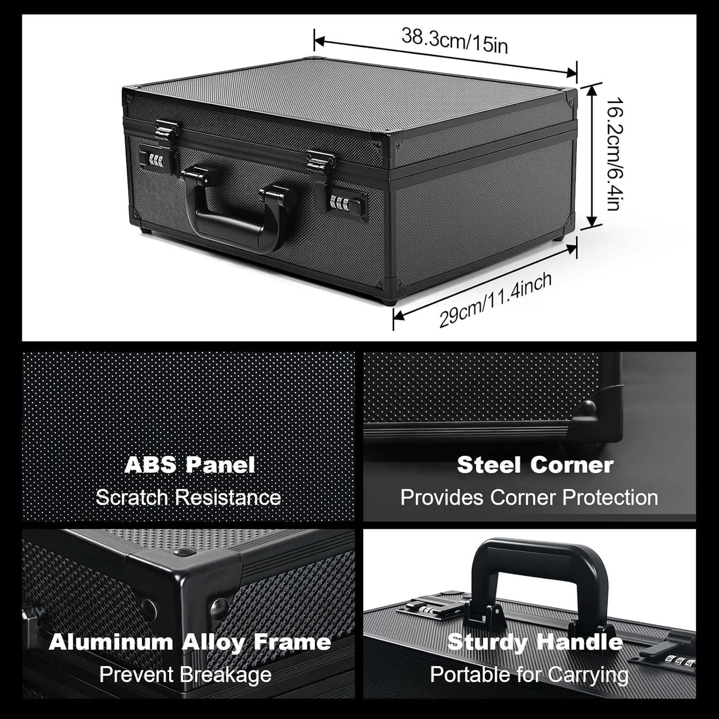 Trading Card  Storage Box with Combination Lock, Sports Card Case with Removable Dividers for Baseball Cards