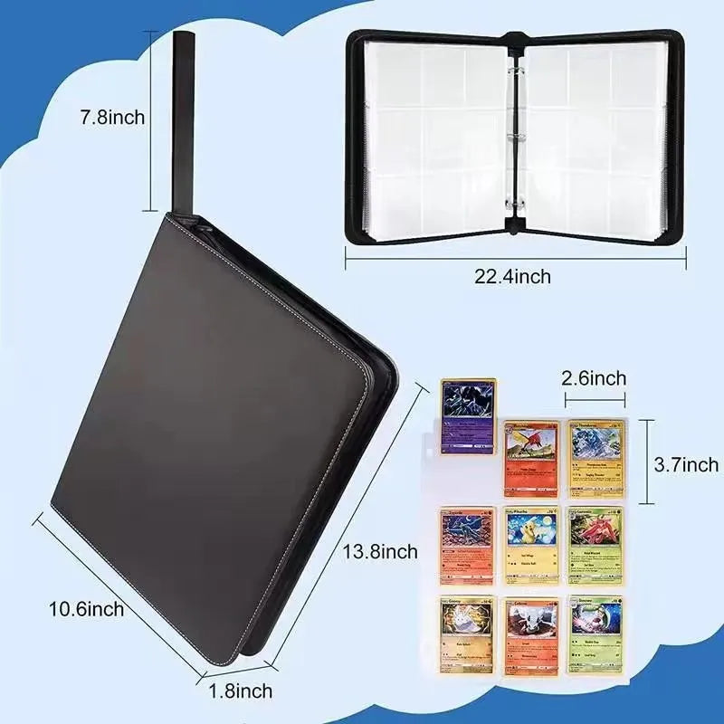 Sports Card Holder 4/9 Pockets Premium Zip Trading Card Case Collector's Card Holder Can Be Used To Collect Organise Game Cards