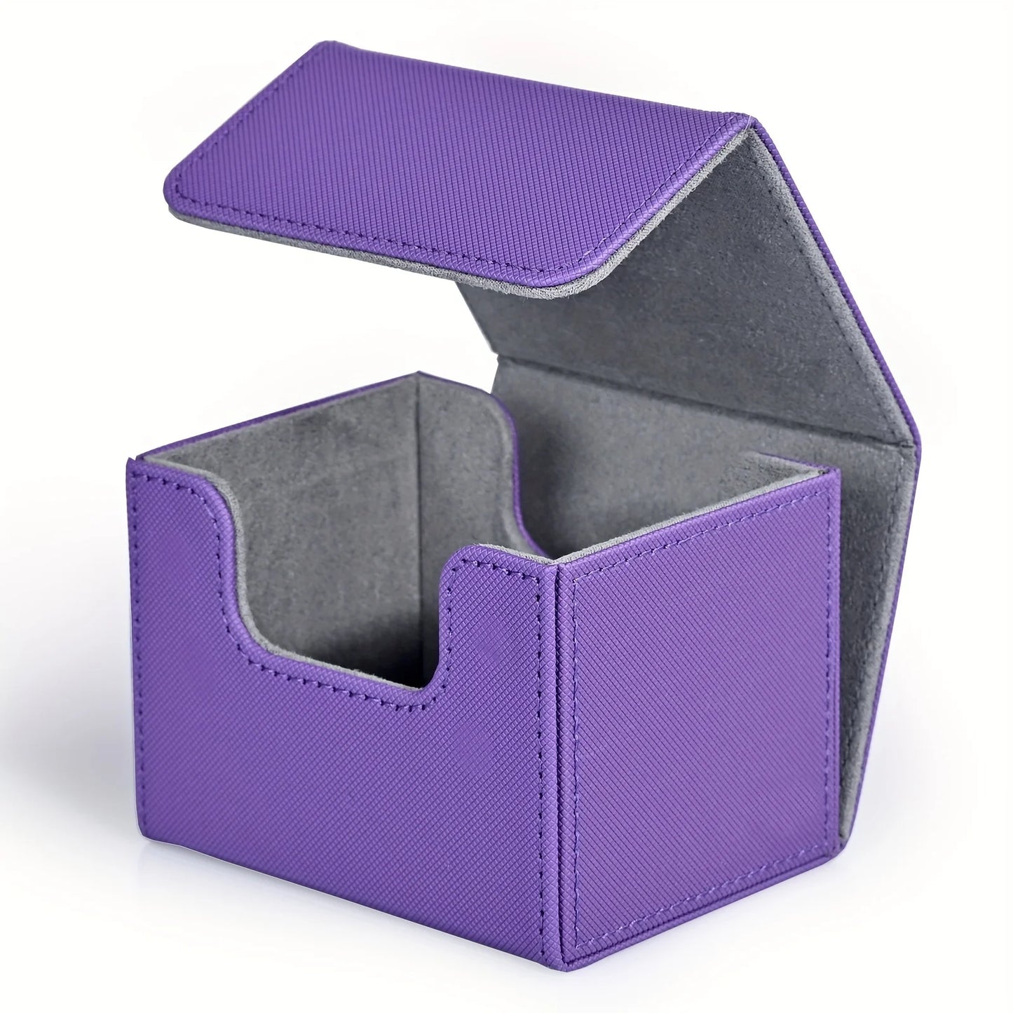 Card Deck Box, Card Storage Box holds 100+ single Sleeved Cards, PU Leather  card box for TCG Cards and sports cards