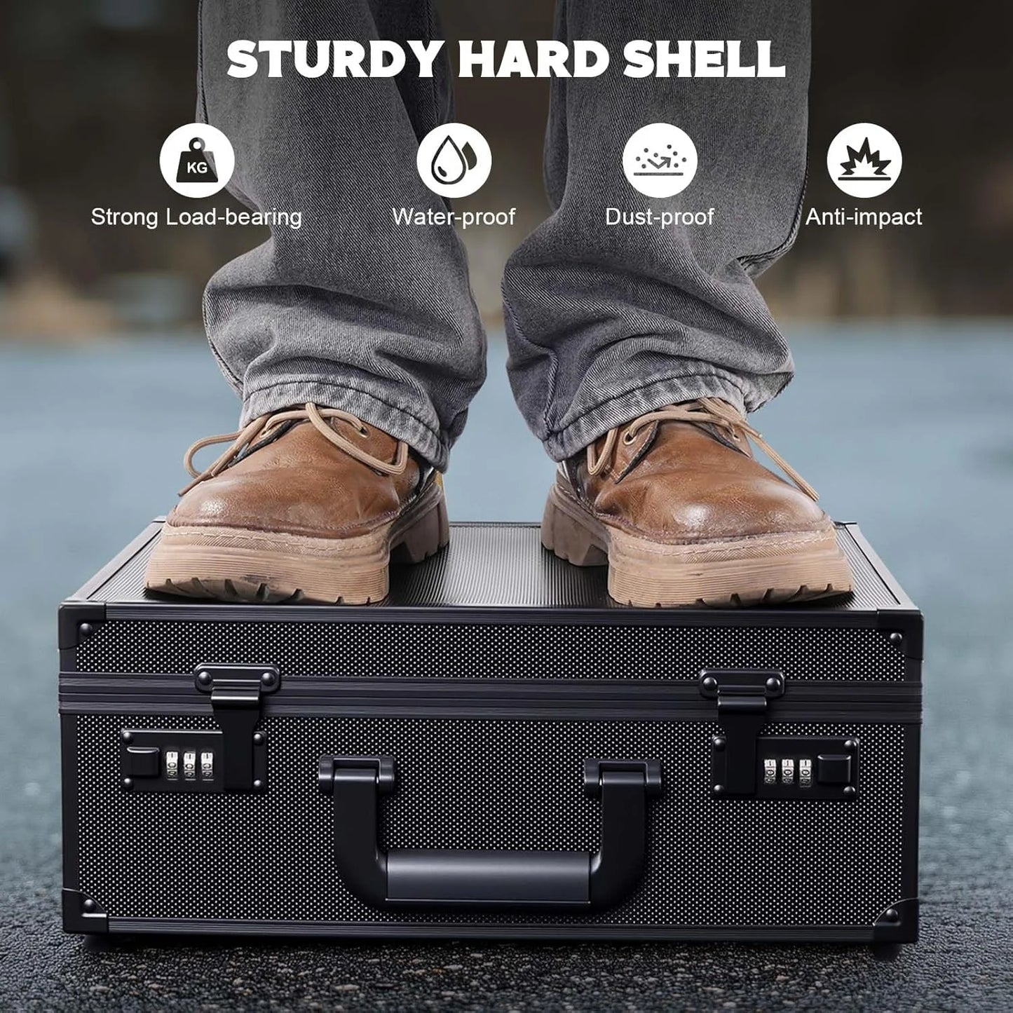 Trading Card  Storage Box with Combination Lock, Sports Card Case with Removable Dividers for Baseball Cards